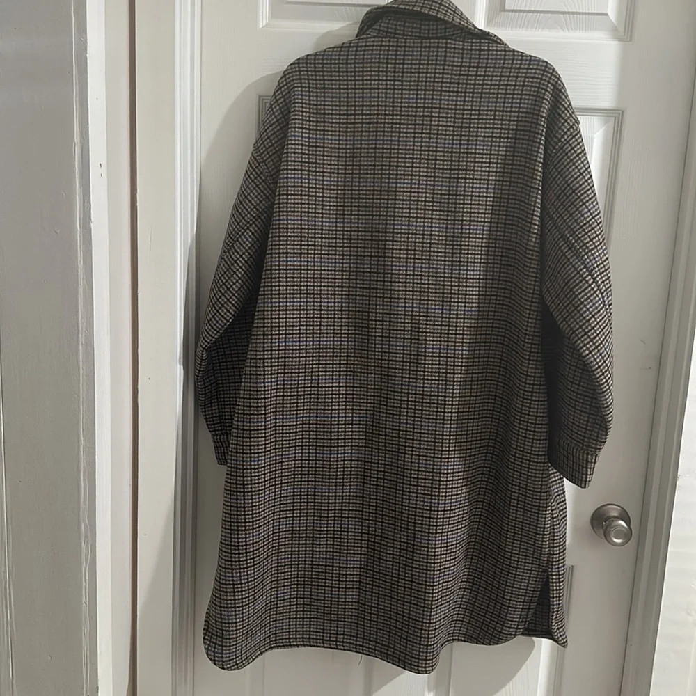 Super cute Vero Moda Wool plaid coat shacket Jacket - Picture 7 of 9